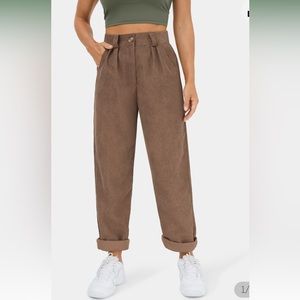 Brown Corduroy Casual Pants